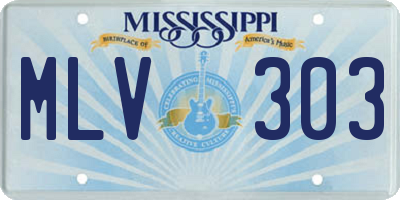 MS license plate MLV303