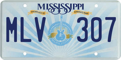 MS license plate MLV307