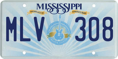 MS license plate MLV308