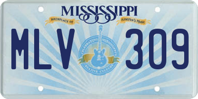 MS license plate MLV309