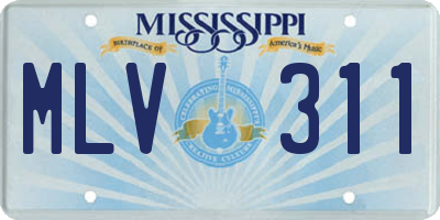 MS license plate MLV311