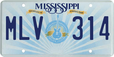 MS license plate MLV314