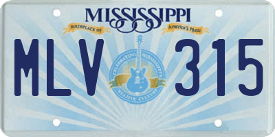 MS license plate MLV315