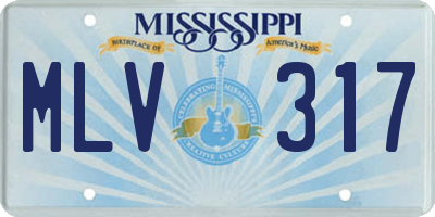 MS license plate MLV317