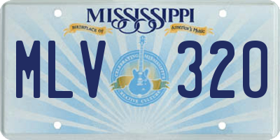 MS license plate MLV320