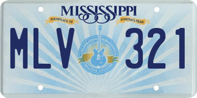 MS license plate MLV321