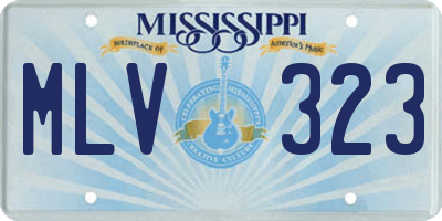 MS license plate MLV323