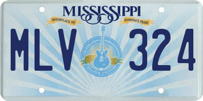MS license plate MLV324