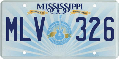 MS license plate MLV326