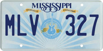 MS license plate MLV327