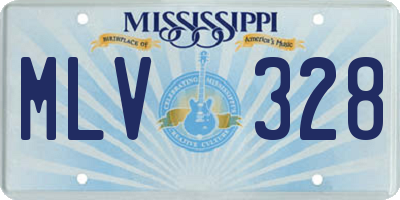 MS license plate MLV328