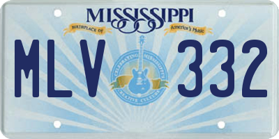 MS license plate MLV332