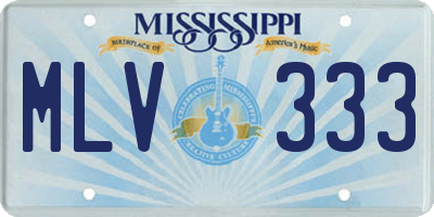 MS license plate MLV333