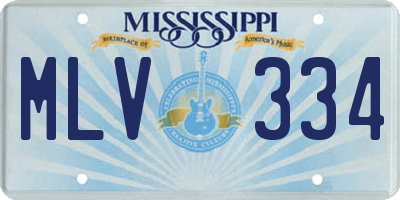 MS license plate MLV334