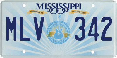 MS license plate MLV342