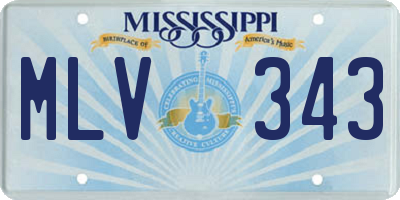 MS license plate MLV343