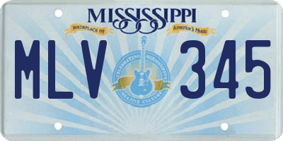 MS license plate MLV345