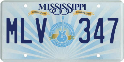 MS license plate MLV347