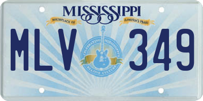 MS license plate MLV349
