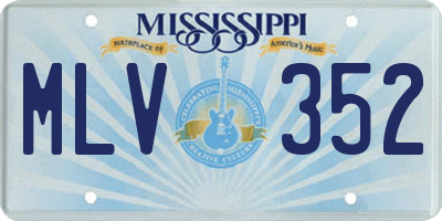 MS license plate MLV352