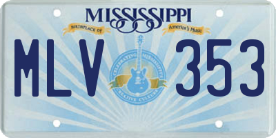 MS license plate MLV353