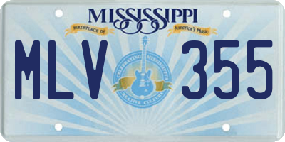 MS license plate MLV355