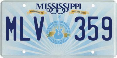 MS license plate MLV359