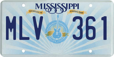 MS license plate MLV361
