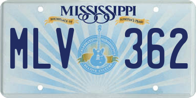 MS license plate MLV362