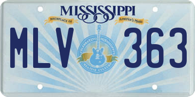 MS license plate MLV363