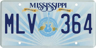 MS license plate MLV364