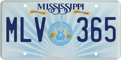 MS license plate MLV365