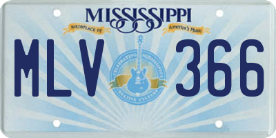 MS license plate MLV366