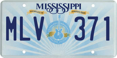 MS license plate MLV371