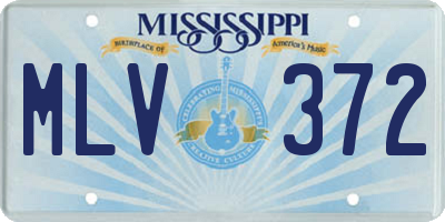 MS license plate MLV372