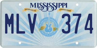 MS license plate MLV374