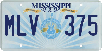 MS license plate MLV375