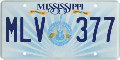 MS license plate MLV377