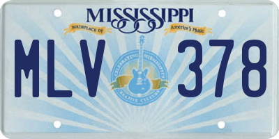 MS license plate MLV378