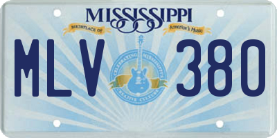 MS license plate MLV380