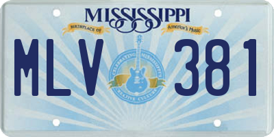 MS license plate MLV381