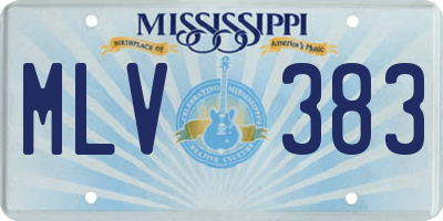 MS license plate MLV383