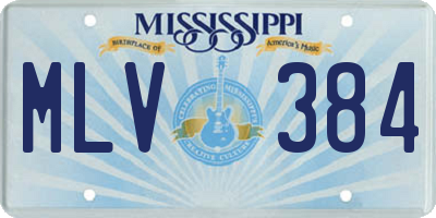MS license plate MLV384