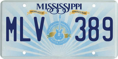 MS license plate MLV389
