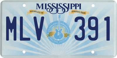 MS license plate MLV391