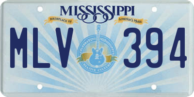 MS license plate MLV394