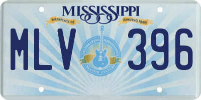 MS license plate MLV396