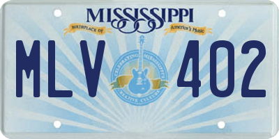 MS license plate MLV402