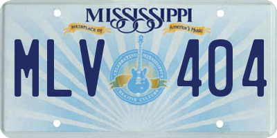 MS license plate MLV404