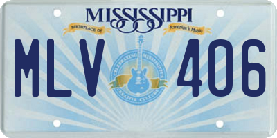 MS license plate MLV406